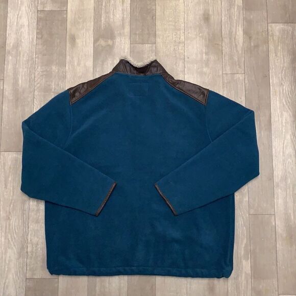 Mens Orvis Fleece Sherpa Collar Faux Suede Full Zip Jacket - Picture 2 of 6